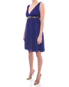 Versace Purple Jersey Dress with Segmented Lucite Belt – 4