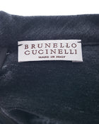 Brunello Cucinelli Charcoal Knit Jersey Dress with Chain Trim – 4