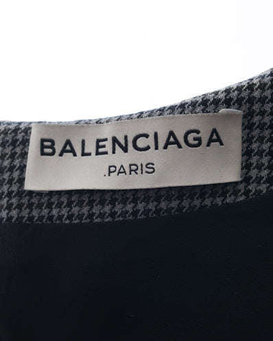 Balenciaga Grey Houndstooth Check Sleeveless Top – 6