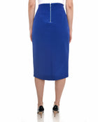 Nicholas Cobalt Blue Asymmetrical Fold Front Pencil Skirt - 8