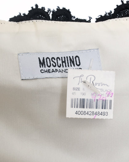 Moschino Cheap and Chic Black Sheer Chiffon and Lace Mini Dress - 4