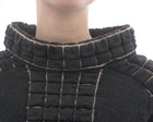 Chanel 00A Grey Wool Cropped Chocolate Bar Textured Sweater - S