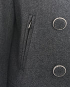 Chanel 16K Grey Wool Coat with Covered Buttons - 6