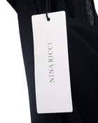 Nina Ricci Black Fitted Jersey Dress with Satin Inset - 10