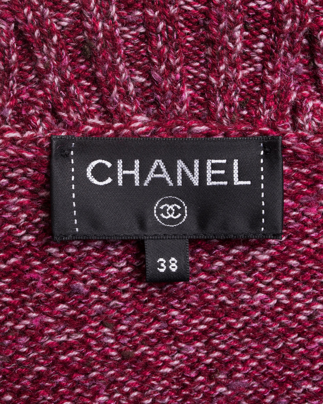 Chanel 16K Raspberry Knit Zip Up Sweater - 6