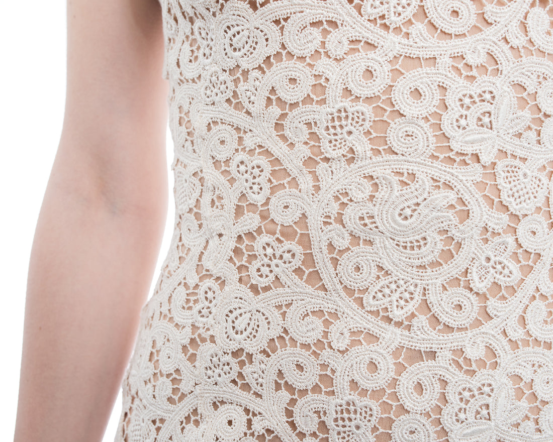 Pierre Balmain by Oscar de la Renta Haute Couture Ivory Lace Gown