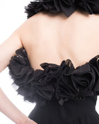 Yves Saint Laurent Haute Couture Vintage 1990’s Black Ruffle Evening Gown