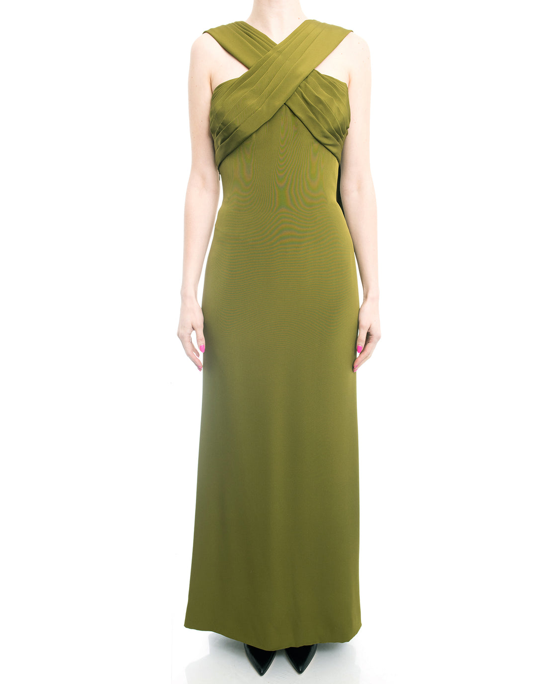 Yves Saint Laurent Haute Couture Vintage 1990’s Olive Green Gown