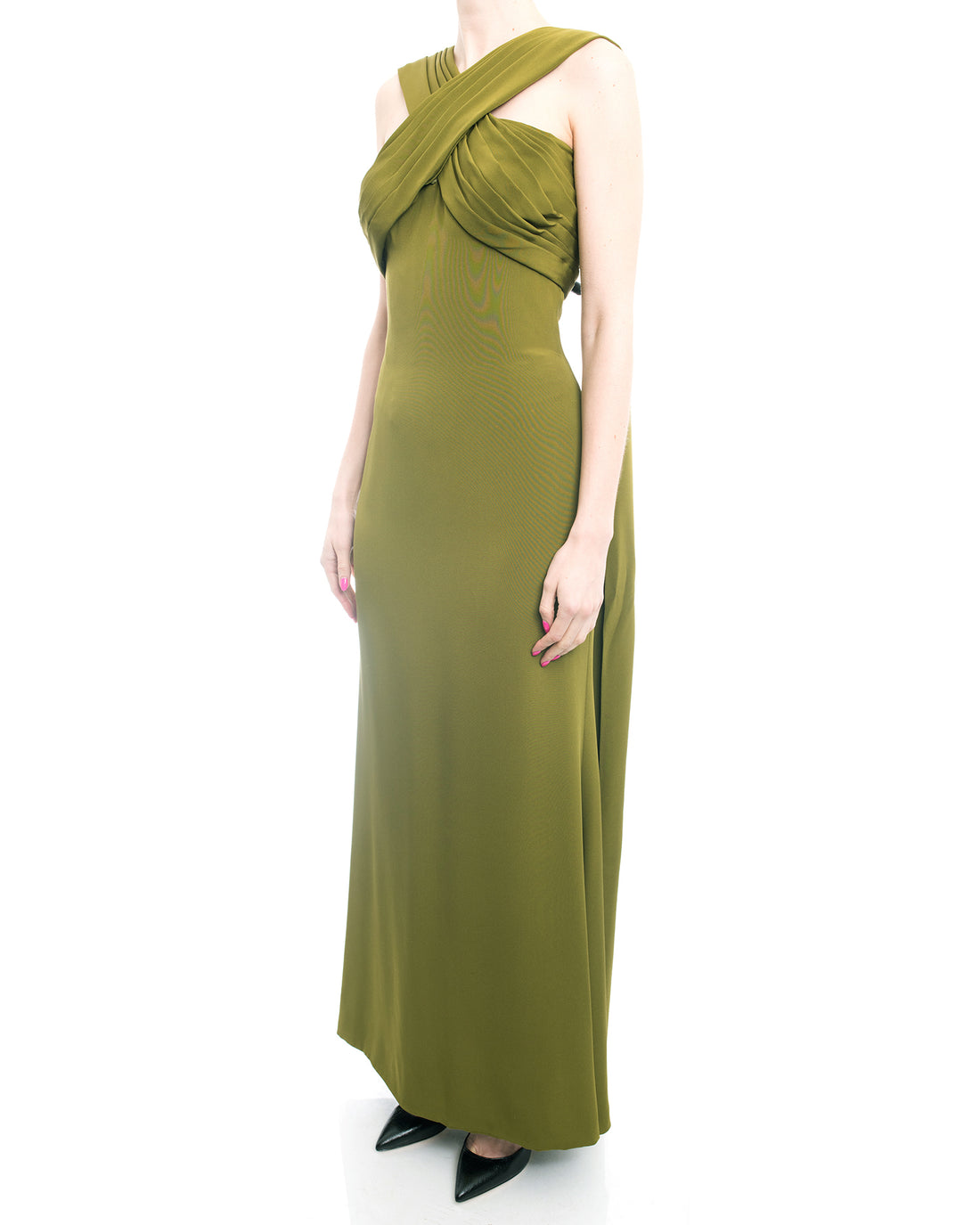 Yves Saint Laurent Haute Couture Vintage 1990’s Olive Green Gown