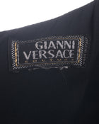 Gianni Versace Vintage 1990’s Black Column Dress with Padded Shoulders - 4