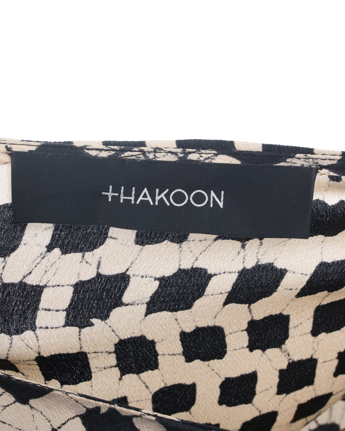 Thakoon Black and Cream Batik Print Silk Shift Dress - 6