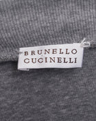 Brunello Cucinelli Grey Tank Top with Silk Overlay - M