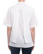 Peter Pilotto Radial White Cotton Panelled Shirt with Lace Inset - 8