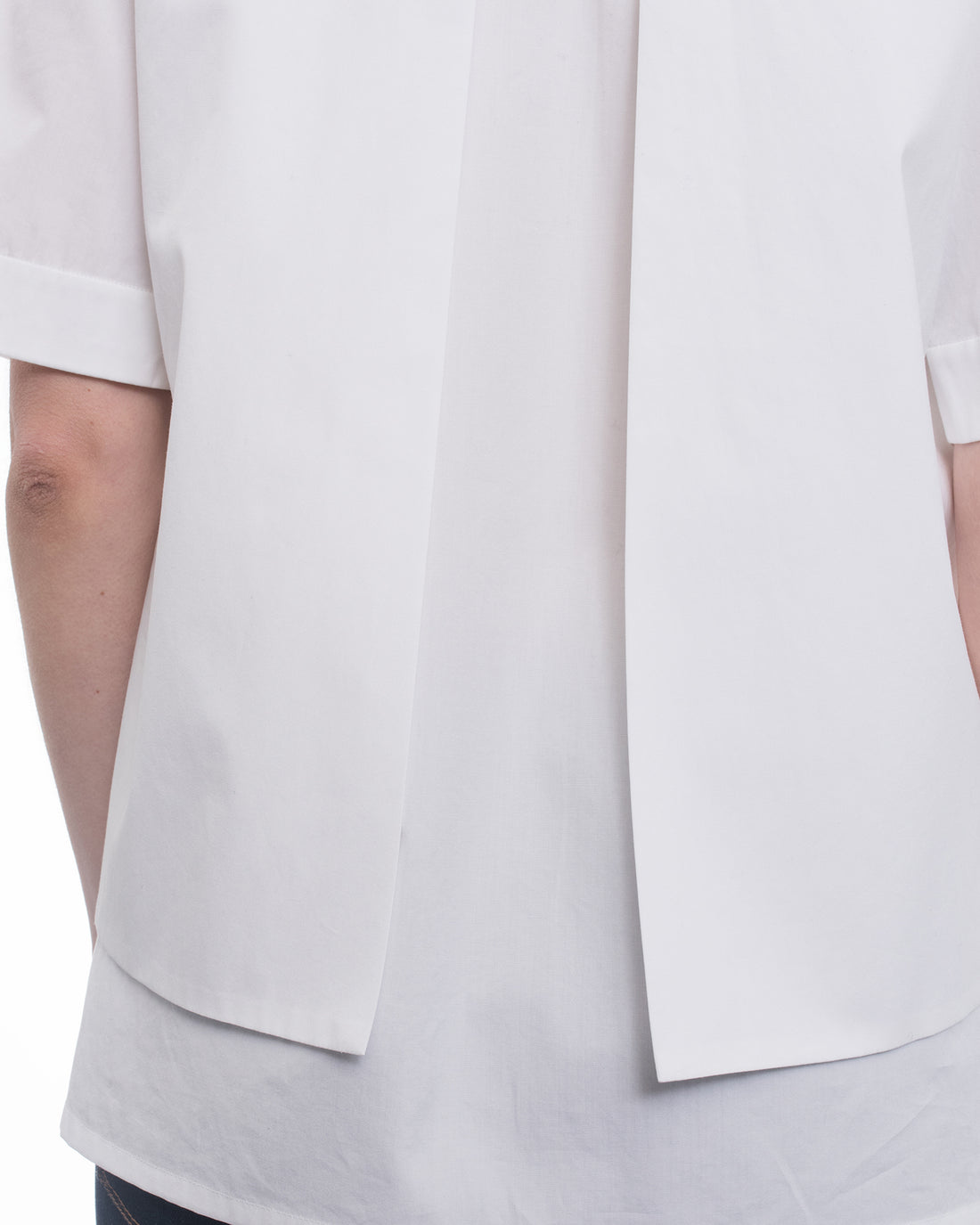 Peter Pilotto Radial White Cotton Panelled Shirt with Lace Inset - 8