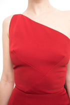 Roland Mouret for Selfridges Red One Shoulder Wiggle Dress - S