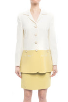 Moschino Couture Vintage Ivory and Citron E=MC2 Math Skirt - 4