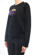 Fendi Black Yellow Purple Knit Monster Bag Bug Fur Eyes Sweatshirt - 4