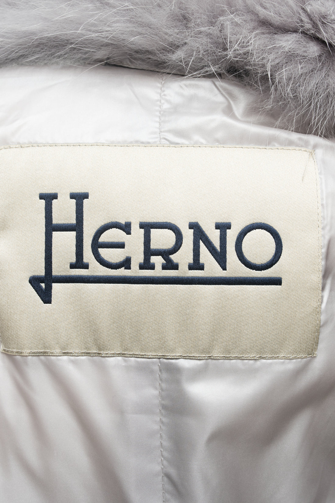Herno Light Grey Cashmere Blend Down Puffer Coat - 6