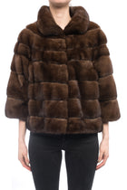 Lysa Lash Dark Brown Mink Fur Cropped Jacket - 6