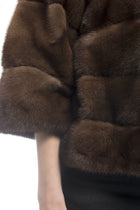 Lysa Lash Dark Brown Mink Fur Cropped Jacket - 6