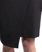 Brunello Cucinelli Charcoal Grey Gathered Side Short Pencil Skirt - 6