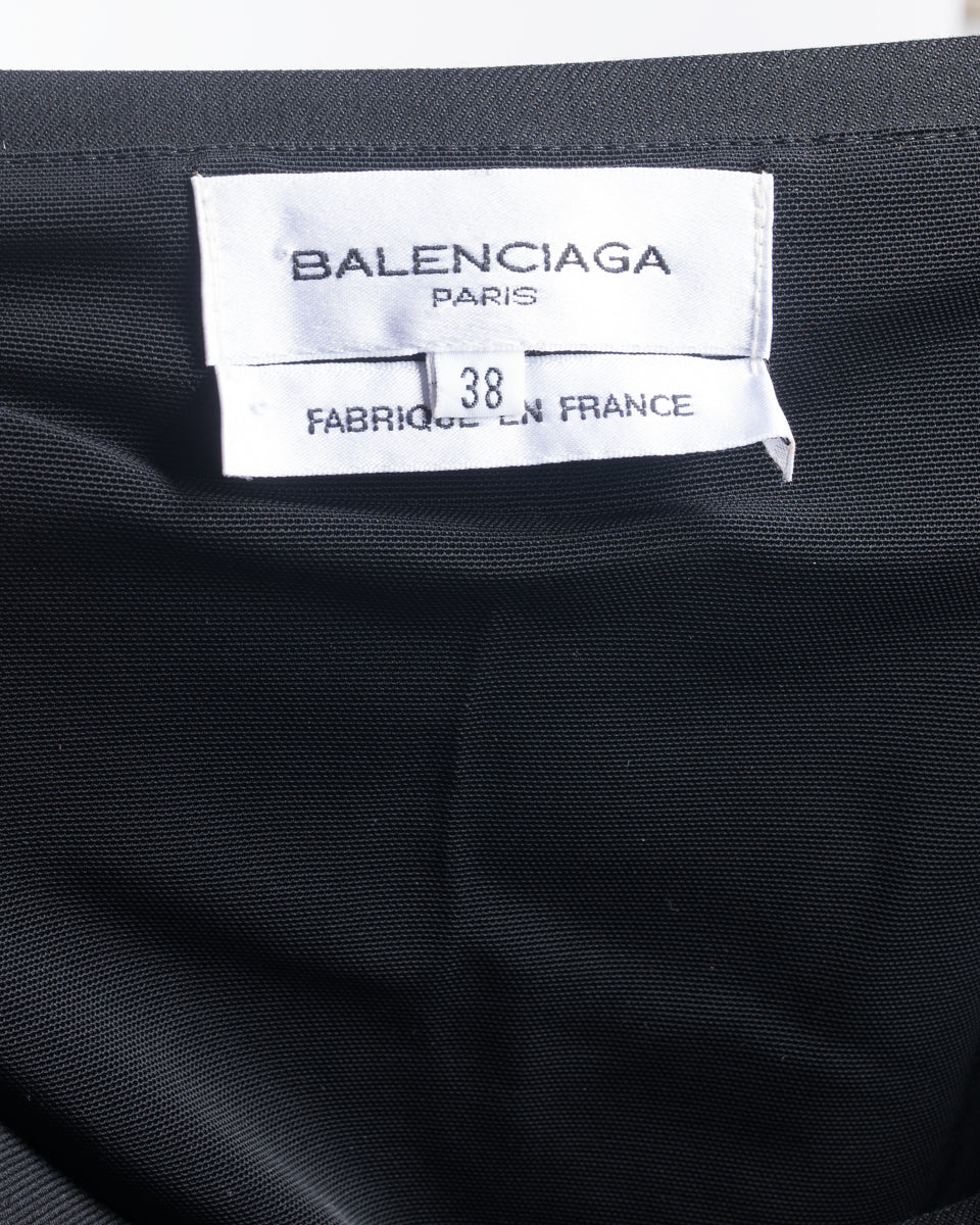 Balenciaga fall 2002 Nicolas Ghesquiere Black Strapless Ruffle Hem Mini Dress - 2