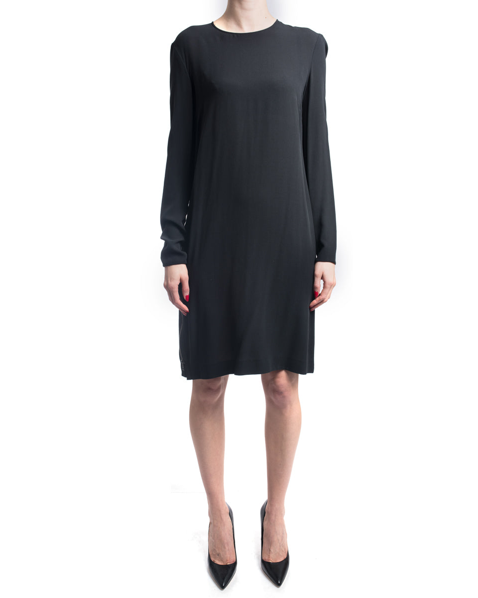 gucci black long sleeve dress Gucci 2016 Black Long Sleeve Dress with Beading and Ruffes