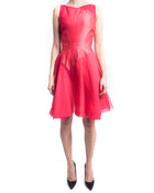 Antonio Berardi Cherry Pink Silk Layered Sleeveless Cocktail Dress - 6