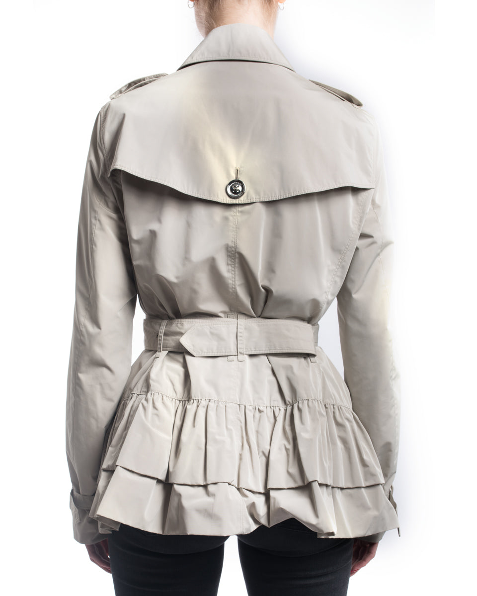 Burberry London Beige Ruffle Belted Trench Coat - 8 MISS YOU VINTAGE