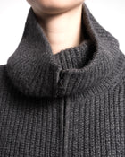 Chanel 03A Chunky Knit Grey Zip Cardigan Sweater Coat