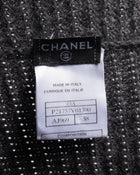 Chanel 03A Chunky Knit Grey Zip Cardigan Sweater Coat