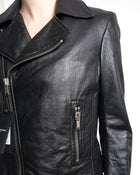 Saint Laurent Black Leather Zip Moto Biker Jacket - S