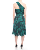 Giambattista Vali Green Silk 1950's Style Cocktail Dress - 2