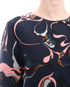 Marni Navy and Pink Short Sleeve Op Art 1960's Style Shift Dress - 8
