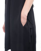 Chloe Navy Ruffle Sleeveless Dress With Side Ties - 10