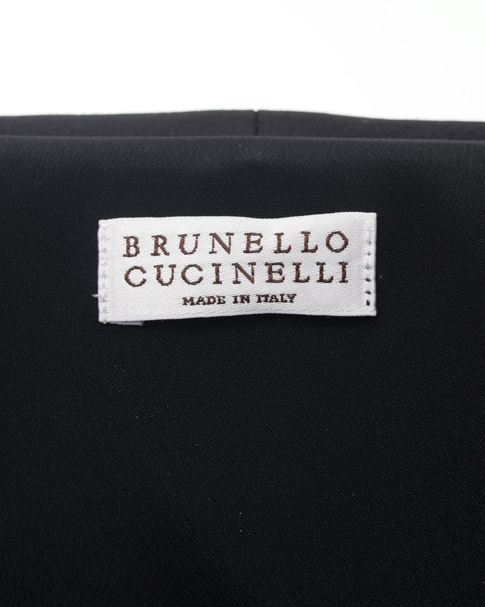 Brunello Cucinelli Sleeveless Tuxedo Jumpsuit Pants Suit