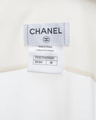 Chanel 2015 Spring Runway Ivory Silk Sleeveless Blouse with Watercolor Pink Floral CC - 38