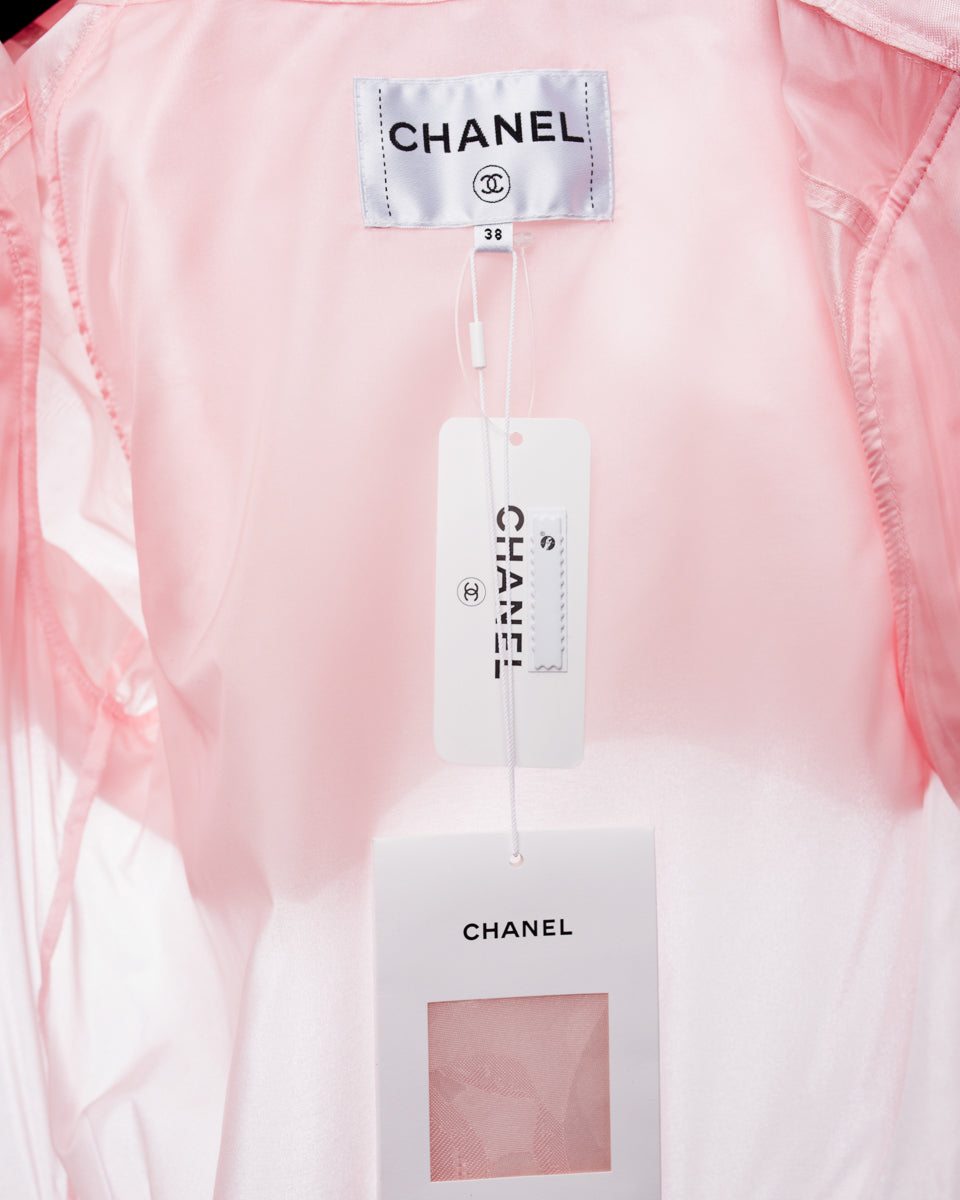 Chanel 17P Pink Light Nylon Zip Jacket - 38