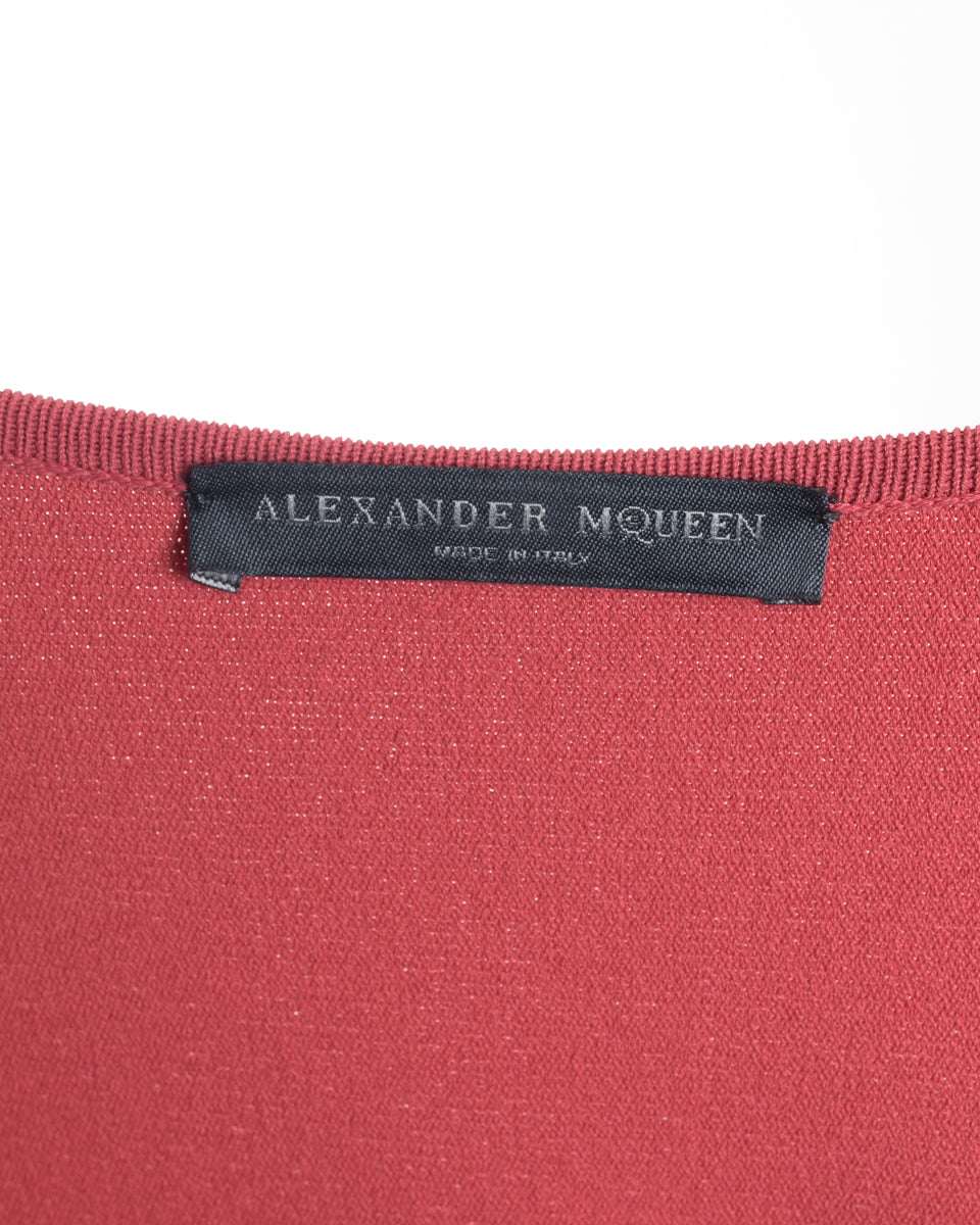 Alexander McQueen Salmon Knit Jersey Peplum Dress - 4/6
