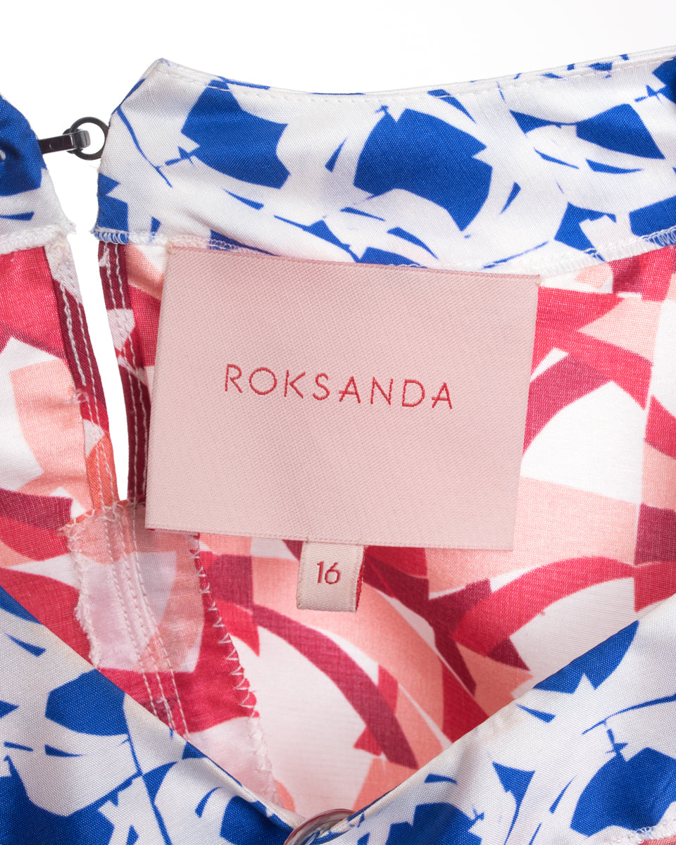 Roksanda Red Sheer Geometric Layered Long Skirt and Top Suit - M