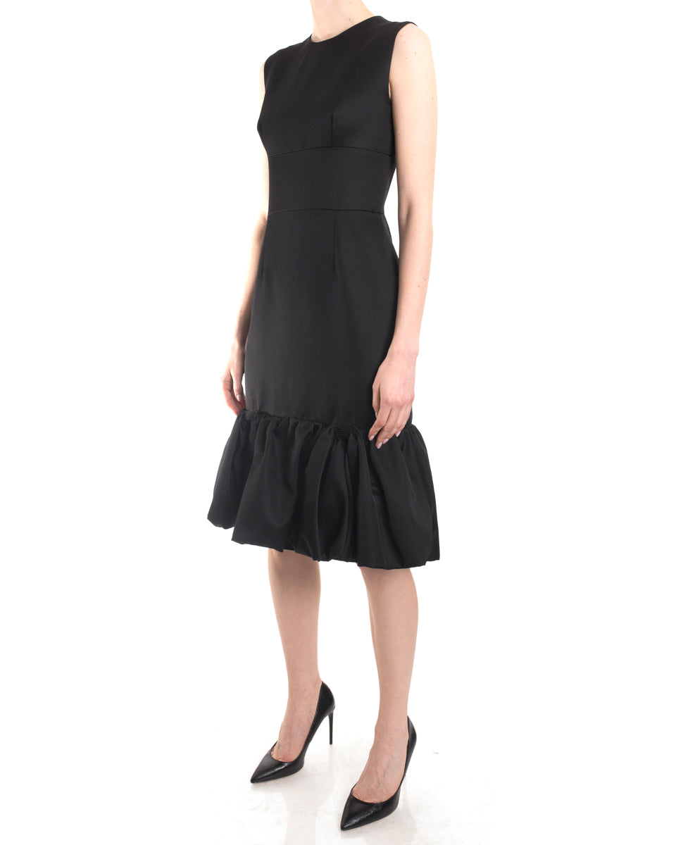 Prada 2017 Black Sleeveless Cocktail Dress with Ruffle Hem - 2