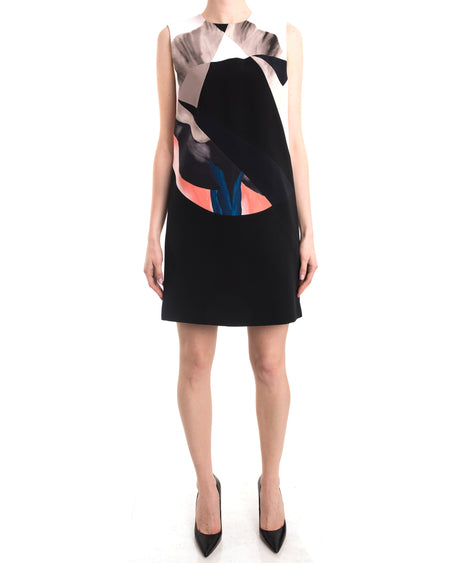 Victoria Beckham Black blue Coral Color Block Shift Dress - 6