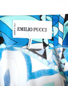 Emilio Pucci Blue Op Art Beaded Jersey Short Sleeve Dress - 6