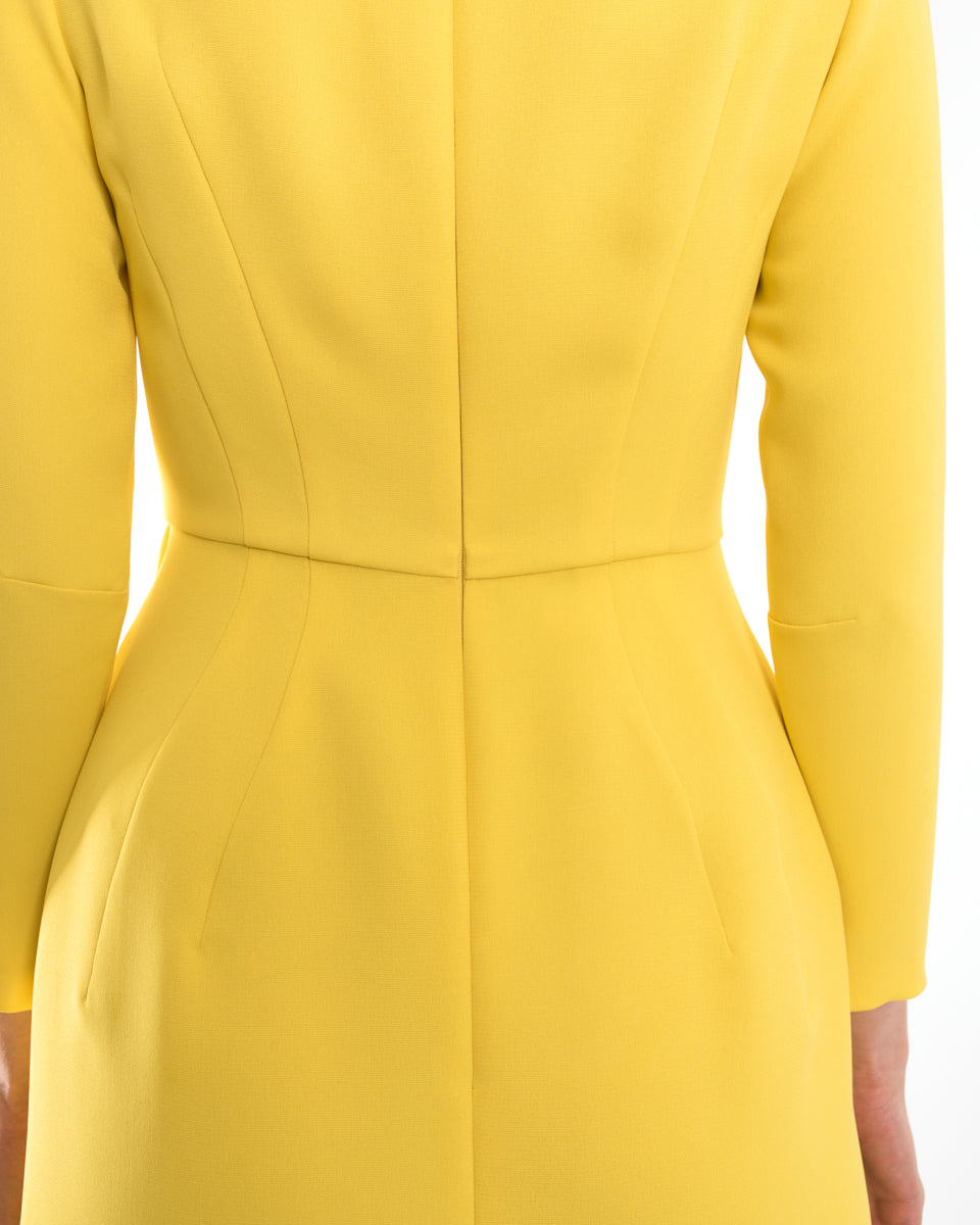 Vika Gazinskaya Yellow Fitted Cocktail Wiggle Dress - 36 / 4