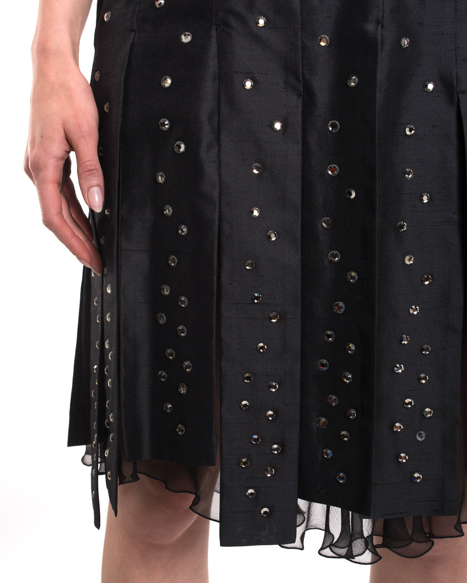 Thierry Mugler Vintage Black Strapless Carwash Jewel Dress - 2