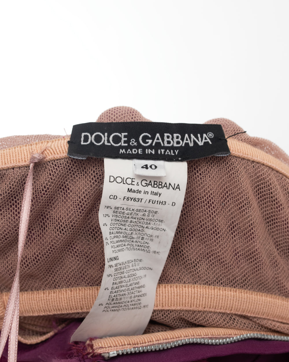 Dolce Gabbana Strapless Purple Ruched Corset Dress - S