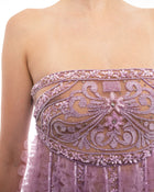 Valentino Purple Strapless Tulle Ruffle Bead Empire Dress - XS