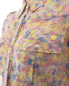 Chanel Resort 2011 Yellow Pink and Blue Sheer CC Shirt - 36 / 4