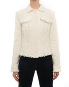 Nina Ricci Fall 2015 Ivory Tweed Wool Jacket - 6