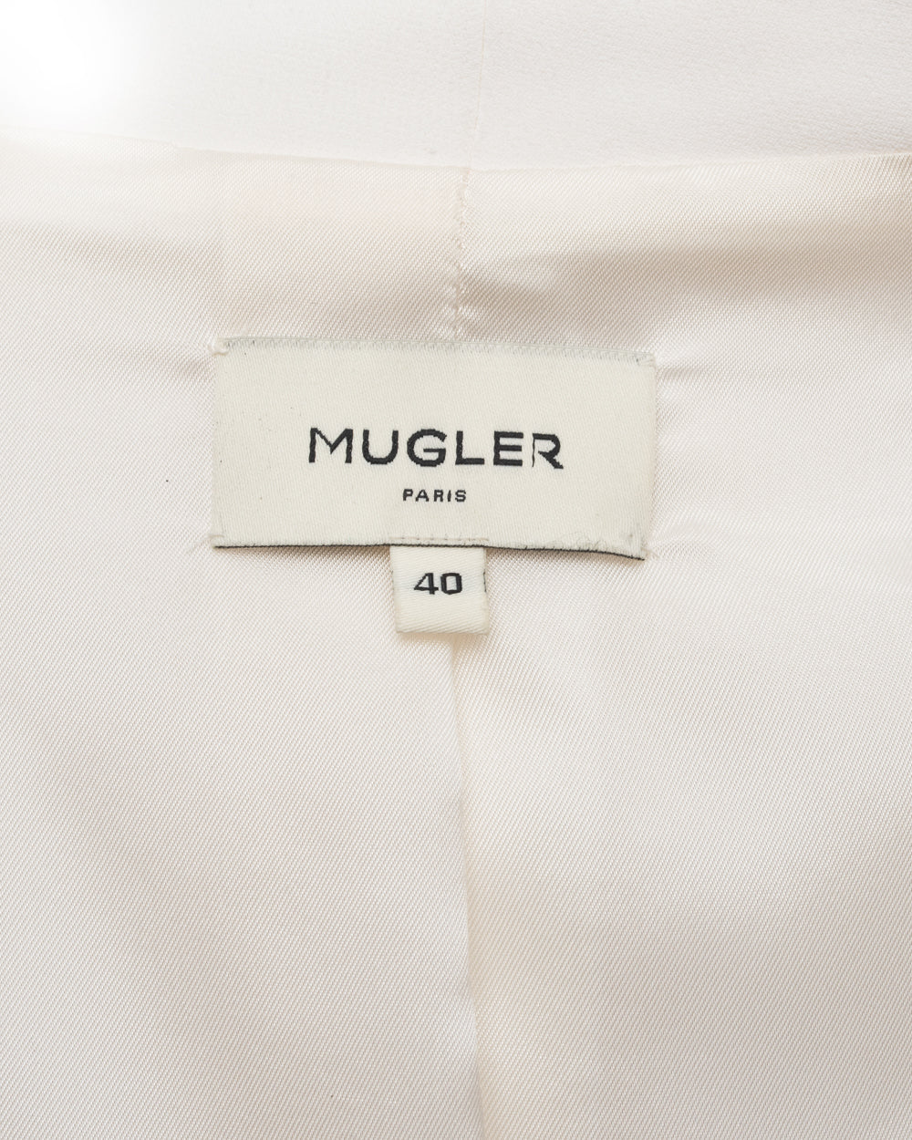 Mugler Resort 2015 White Blazer with Strap Design - 6